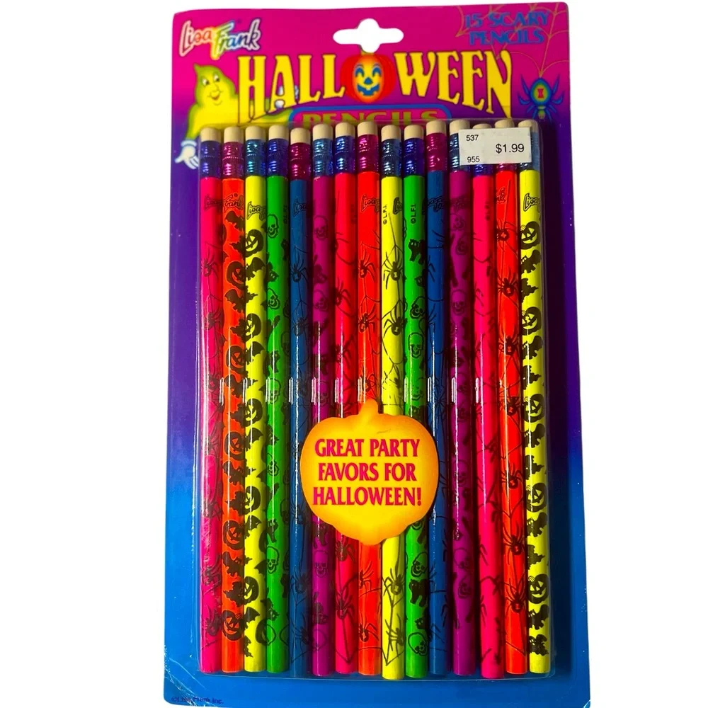 Vintage 1990’s Lisa Frank 15 Halloween Multicolor Scary Pencils. New with Tags